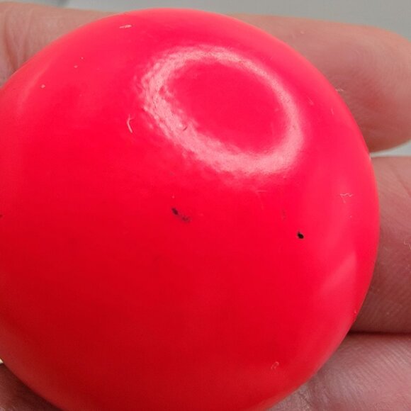 80s Flourescent Pink Large Round Pierced Earrings 80s Theme‎ Party - Picture 5 of 5